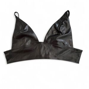 Cider Women's Soft Faux Leather Zip Up Cropped Tank Top!